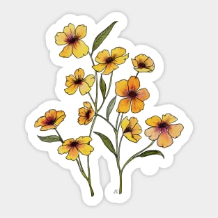Yellow Flowers Watercolour Sticker